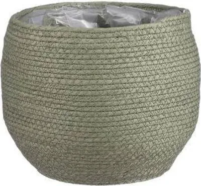 Immagine prodotto di Cesto Jorck verde – Ø 26 cm – Materiale naturale – Contenitore e decorazione – Intrecciato a mano