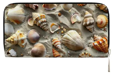 Produktbild von Damen Geldbörse mit Muschelsanddruck, Kreditkartenhalter und Handygeldbörse