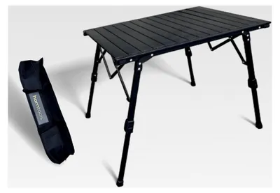 Produktbild von Campingtisch - Leichter Klapptisch, Tragbar für Outdoor- und Campingnutzung, rollbar, kompakt, leicht, höhenverstellbar, inklusive Tragetasche