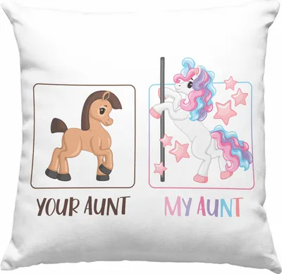 Produktbild von Trendation - Your Aunt My Aunt Deko-Kissen mit Füllung 40x40 Geschenk Beste Tante Der Welt Lustiger Spruch (Grau)