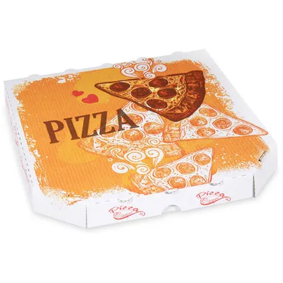 Produktbild von 100x Pizzakarton aus Mikrowellpappe mit neutralem Motiv 26 x 26 x 3 cm