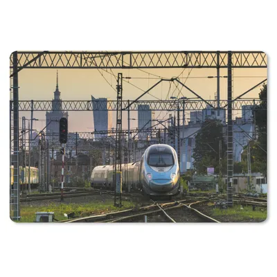 Produktbild von MuchoWow® Mauspad Mousepad Ein Zug in Warschau 27x18 cm - Mousepads - Maus Mat - Pad - Mausunterlage - Büroartikel - Desk Matten