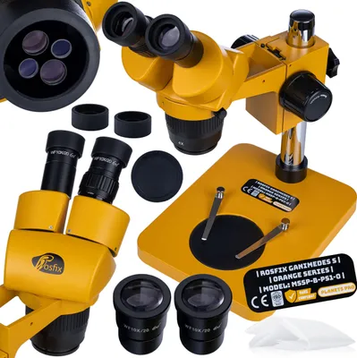 Obrázok produktu pre Rosfix Ganimedes s MSSP-B-PS1-O - Stereoskopický Binokulárny Mikroskop | Planets s | Zoom 20-40x | Optika Greenough | WF10X/20 | 45° | Rotácia 360° |