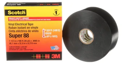 Image de 3M SUPER88-38X33 Ruban isolant Scotch® Noir (L x l) 33 m x 38 mm 1 rouleau(x) (SUPER88-38X33)