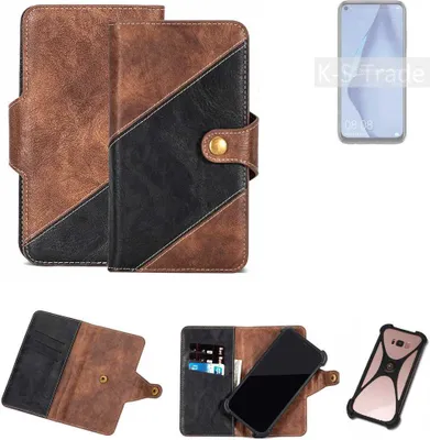 Produktbild von K-S-Trade Handyhülle Schutzhülle Bookstyle Case kompatibel mit Huawei P40 Lite Klapphülle Cover Hülle Schutztasche 1x