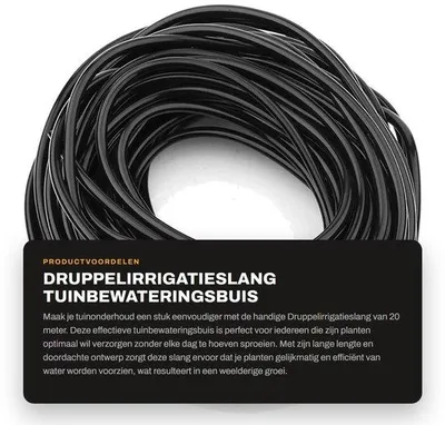 Produktbild von Tropfschlauch, 20 Meter - Bewässerungsschlauch für den Garten - Verteilerrohr - Gartenbewässerungssystem - Gartenschlauch - Bewässerungssystem