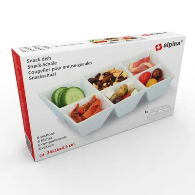 Produktbild von Snackschalen aus weißem Porzellan - 6er-Set