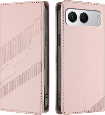 Produktbild von Hülle für OnePlus Nord 4, Kunstleder Brieftaschen Handyhülle mit Kartenfach und Standfunktion Pink
