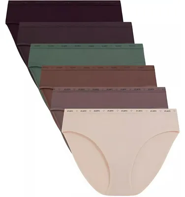 Productafbeelding van Damen slips, hoge taille, Atlantic, 6-pack, bordeaux/bruin/beige/groen, maat M