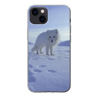 Produktbild von MuchoWow® Handyhülle Schutzhülle Hülle für iPhone 13 Fuchs - Schnee - Berge Silikon Softcase Handy Hülle - Karteninhaber