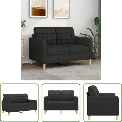 Zdjęcie produktu dla The Living Store sofa 2-osobowa czarna 120 cm tkanina