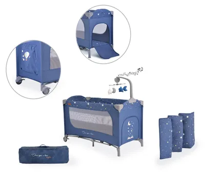 Produktbild von Cangaroo Reisebett Once upon a time, 2 Ebenen, Seiteneingang, Matratze, Mobile