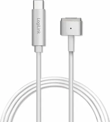 Produktbild von Stromkabel LOGILINK Apple kompatibel, USB Typ-C auf Apple MagSafe2, 1,8m, silber