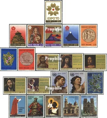 Produktbild von Briefmarken Vatikanstadt 1970 Mi 556-576 (kompl.Ausg.) Jahrgang 1970 komplett postfrisch Sondermarken