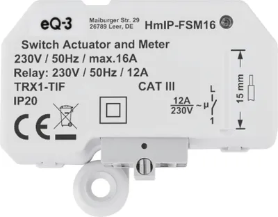 Zdjęcie produktu dla Homematic IP 150239A0 Przełącznik pomiarowy, 230 V, biały