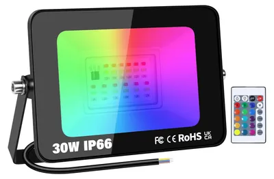 RGB LED Flutlicht 30W 3000LM 16 Farben IP66 mit Fernbedienung