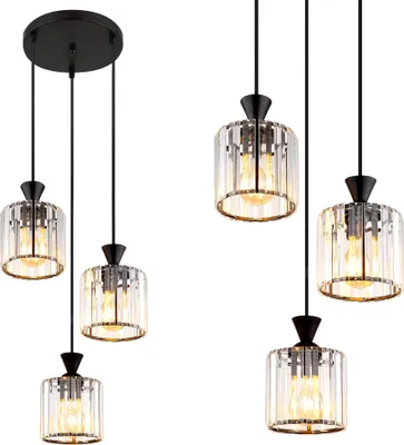 A product shot of multiple pendant lights against a white background.