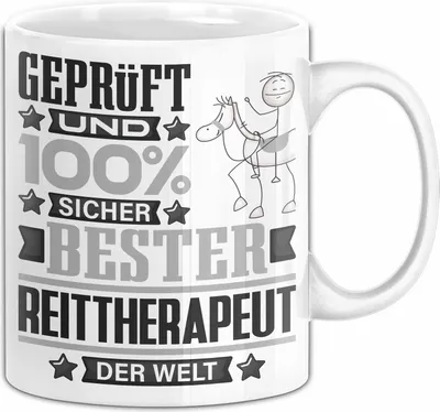Produktbild von Reittherapeut Geschenk Lustiger Spruch für Reittherapeut Geschenkidee Bester Reittherapeut Der Welt (Weiß)
