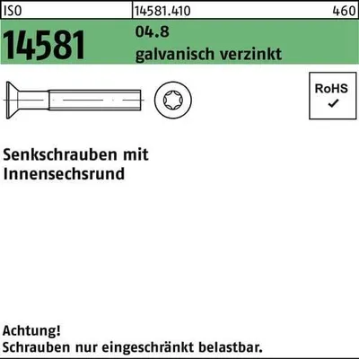 Produktbild von Reyher  Senkschrauben ISO 14581 04.8 M 6x40 -T30 vz (500 Stück)