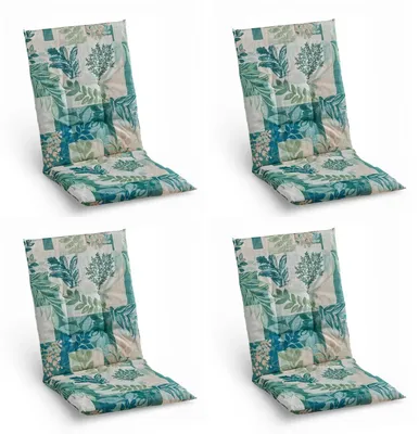 Produktbild von Gartenstuhlauflagen - 48 x 108 cm - Beige - Blau - Grün - Mittellehner - 4er Set