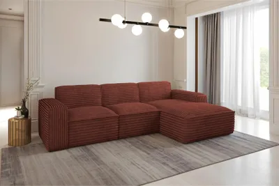 Produktbild von Kaiser Möbel Ecksofa, Sofa L form, Couch L form Siena L stoff Velo Kupfer Rechts
