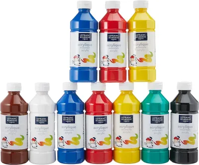 Productafbeelding van Lefranc Bourgeois Kinder 188538 Acrylverf, kinderverf, gebruiksklaar, droogt watervast op, geschikt voor alle ondergronden zoals hout, papier, karton
