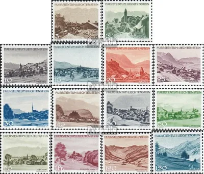 Produktbild von Briefmarken Liechtenstein 1944 Mi 224-237 (kompl.Ausg.) postfrisch Landschaften