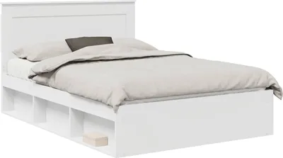Obrázok produktu pre vidaXL Rám postele s čelom biely 140 x 200 cm z masívneho borovicového dreva