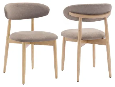 Produktbild von 2er-Set robuste und elegante Massivholzstühle im nordisch-minimalistischen Stil, ideal für Esszimmer und Küche, Braun