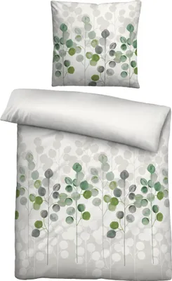 Produktbild von Biberna Seersucker Bettwäsche 26722-426 pistaziengrün 155x220 cm + 80x80 cm