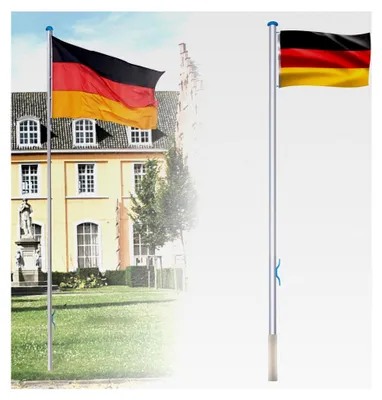 Produktbild von Stabiler Aluminium Fahnenmast 6,5 m inkl. Deutschlandfahne 150 x 80 cm, Bodenhülse 50 cm