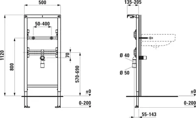 Produktbild von Laufen LIS INEOLINK Ins.Sys. 91010.3 Gr. für Waschtische, 1120x135x500, 1 Stk.