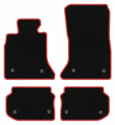 Image de Tapis de sol en moquette pour BMW 5 F11 2010-2013 (break) – jeu 4 pièces, noir/rouge, sur mesure – Wielganizator CARLUX