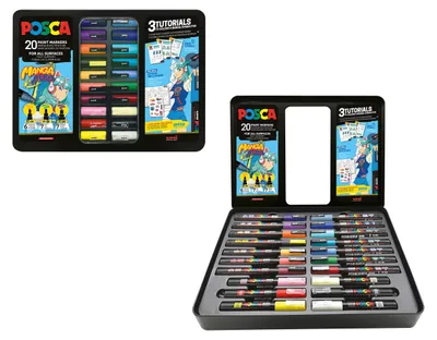 Productafbeelding van Marker UNI POSCA, etui, Manga Hero, 20 stuks
