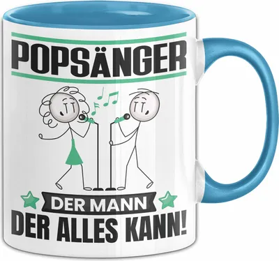 Produktbild von Popsänger Tasse Geschenk für Popsänger Der Mann Der Alles Kann Geschenkidee zum Geburtstag (Blau)