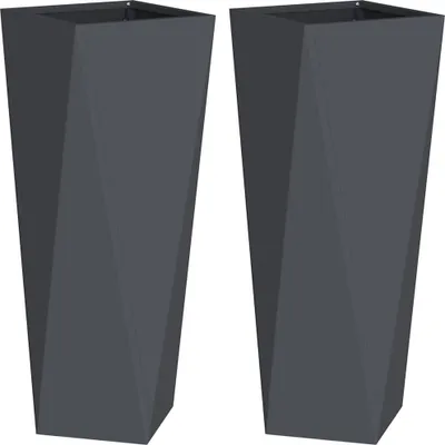 Obrázek produktu pro vidaXL květináč 2 ks antracitový 30 x 30 x 75 cm ocelový