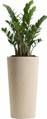 Produktbild von HowHomely | Blumentopf - Übertopf - beige - 36 x 20 cm - Pflanzkübel - geriffelt - Pflanzgefäß