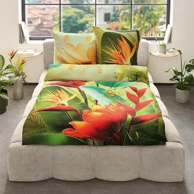 Produktbild von Kaeppel Mako-Satin Bettwäsche Bird of Paradise bunt 135x200 cm + 80x80 cm