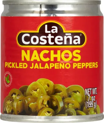 A can of pickled jalapeño peppers for nachos.