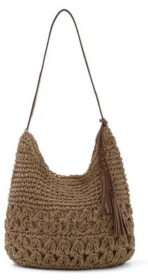 Image de Sac bandoulière en paille, fait à la main, idéal pour l'été
