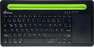 Produktbild von MediaRange MROS131, 60%, Kabellos, Bluetooth, QWERTZ, Schwarz, Grün