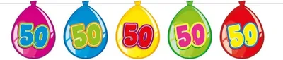 Produktbild von Bunte Luftballongirlande zum 50. Geburtstag