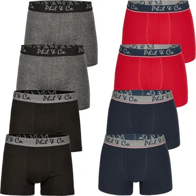 Produktbild von 8er Pack Phil & Co Berlin Jersey Boxershorts Trunk Short Pant FARBWAHL - Farbe: DESIGN 14, Grösse: XL