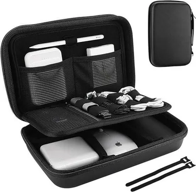 Produktbild von Famanu Elektronik Organizer Tasche groß - praktische Kabeltasche für Ladegeräte und Zubehör