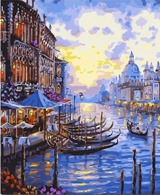 Produktbild von Malen nach Zahlen: Gondel in Venedig, 40x50 cm, inklusive Rahmen