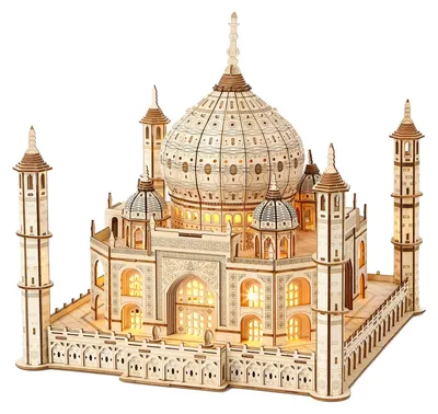 Produktbild von Holzbausatz 3D-Puzzle Modellbau Lastwagenkran - 388 Teile - mit LED-Licht - Mechanisches Konstruktionsmodell