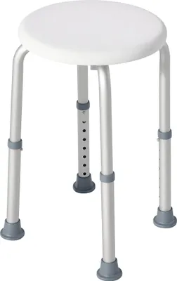 Image de HOMCOM Tabouret de Douche réglable en Hauteur siège de Douche Ergonomique Pieds antidérapants Charge Max. 136 Kg alu HDPE Blanc