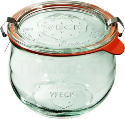 Produktbild von WECK TULIP Glas mit Deckel, Verschluss und 2 Verschlüssen 580 ml 6 Stück