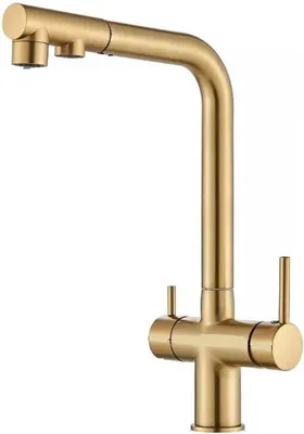 Productafbeelding van Keukenmengkraan met uittrekbare douche - 360° draaibaar - verchroomd - 34 cm x 25 cm x 14 cm
