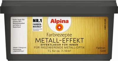 Produktbild von Alpina Innenfarbe 1 L gold, metallisch-glänzend